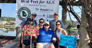 Man with ALS with family