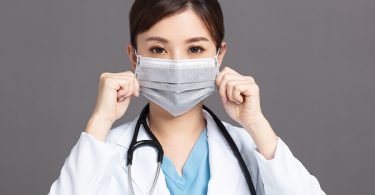 Female doctor wearing a mask